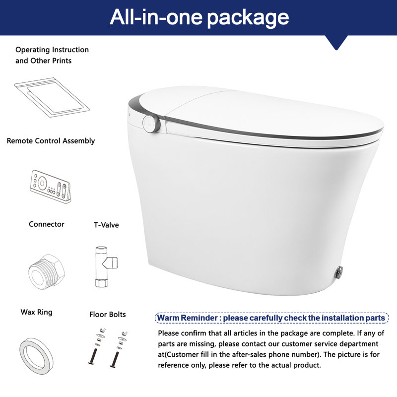 DeerValley Smart Bidet Toilet QuietClosed Heated Seat Sensor Auto